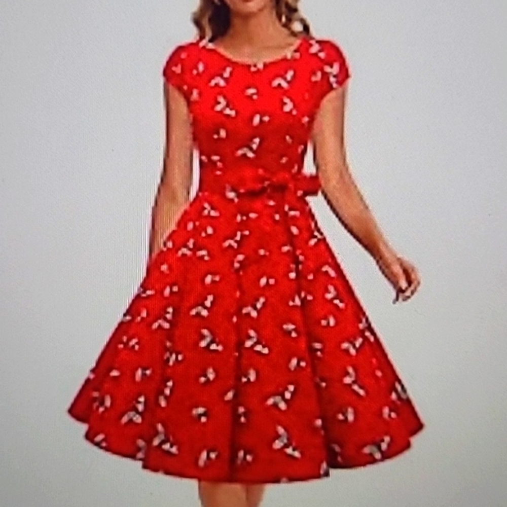 Dressystar 1956 Red Cherry Vintage Dress